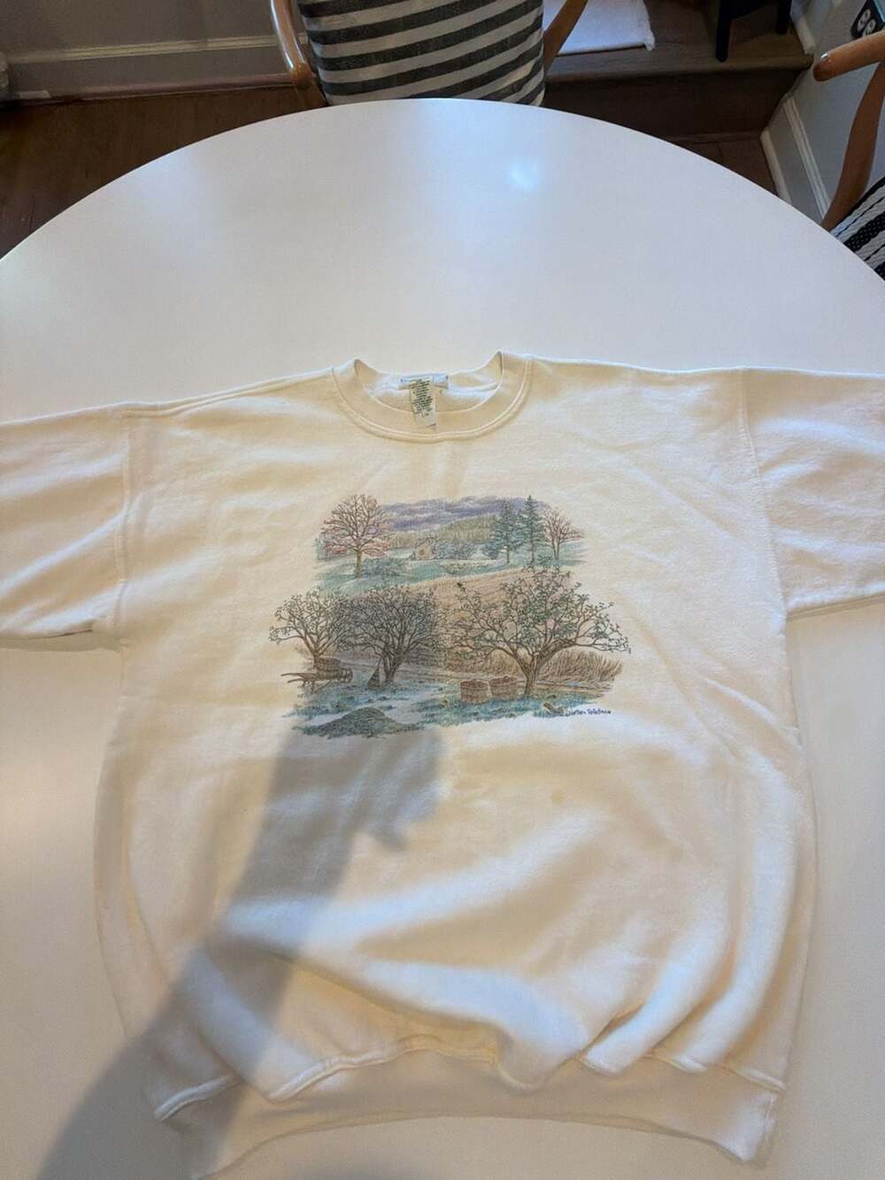 Vintage Northern Reflections Nature Landscape Scenery Print Sweatshirt